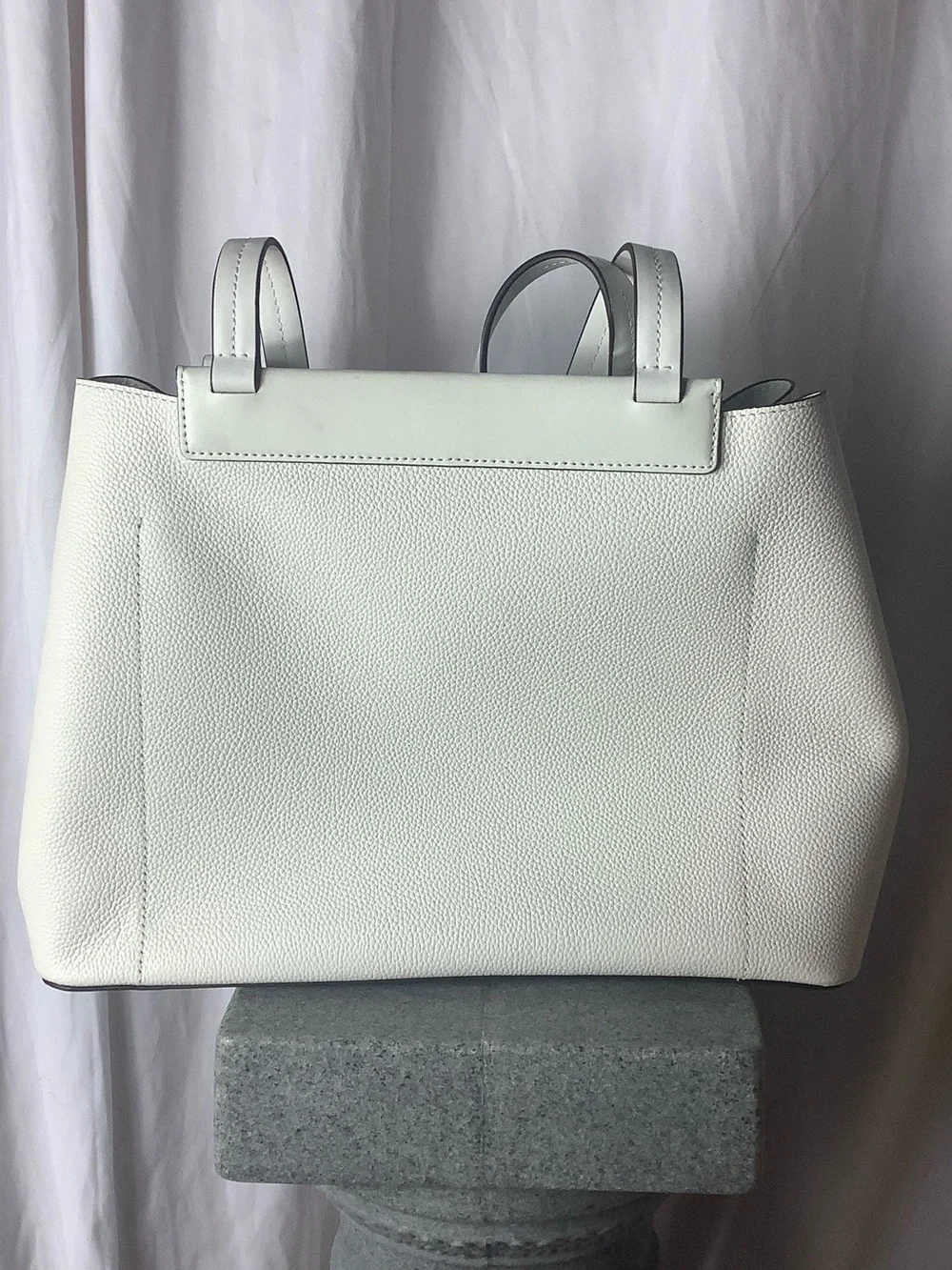 Michael Kors White Floral Cutout Leather Tote with Gold Logo